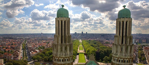 Bezoek van de kerk en panorama over Brussel